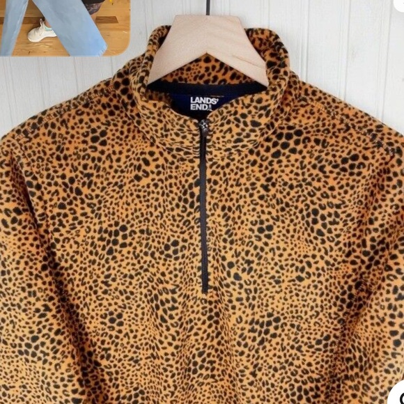 Lands' End Jackets & Blazers - Lands' End XS Animal Print Fleece Top